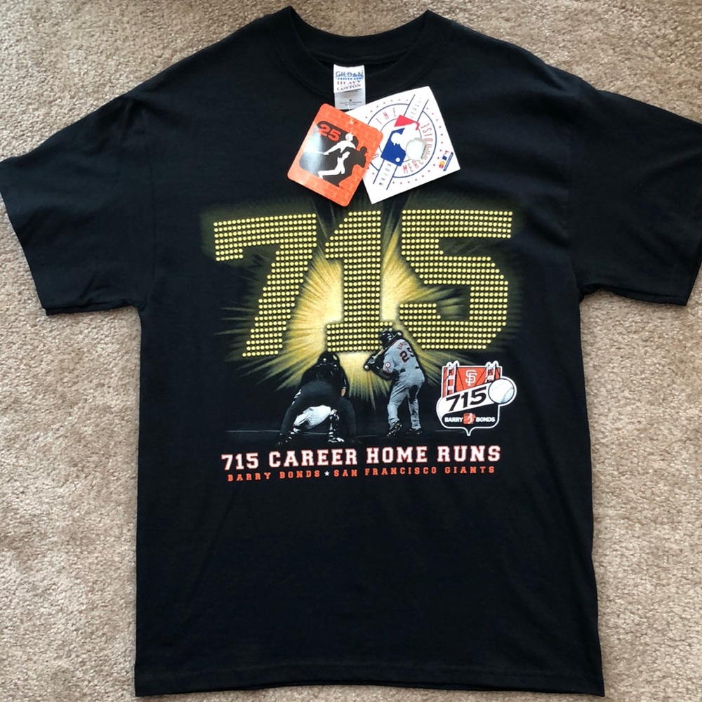 Vintage Y2K Barry Bonds SF Giants 715 Home Runs T-Shirt-New